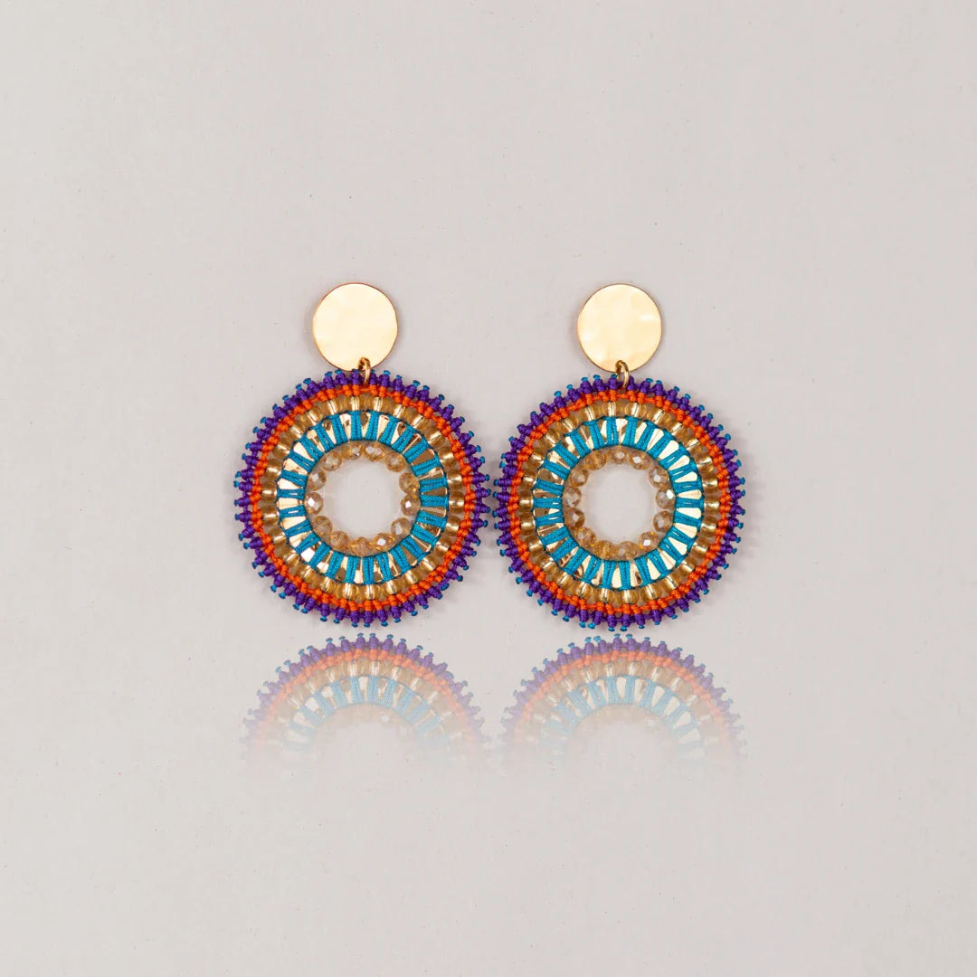 Arete amanecer naranja morado