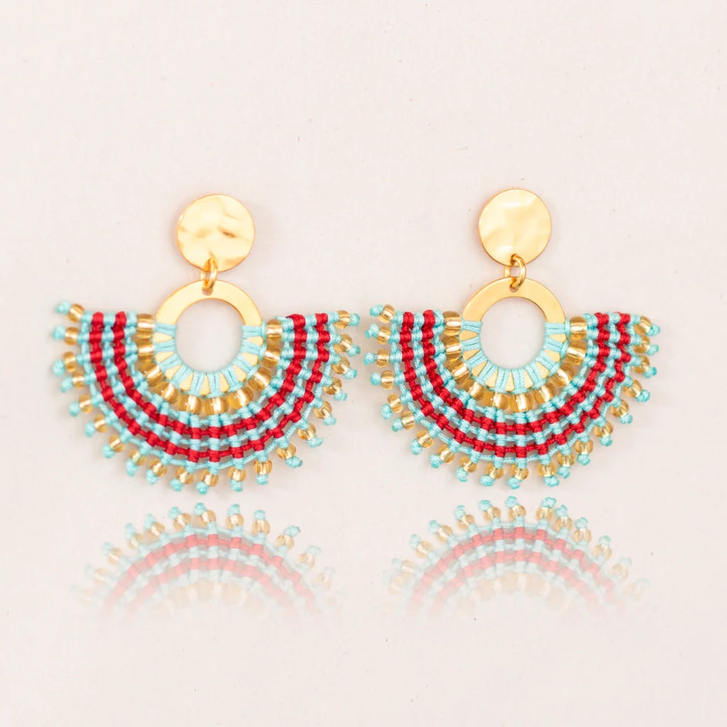 Arete media luna cielo rojo