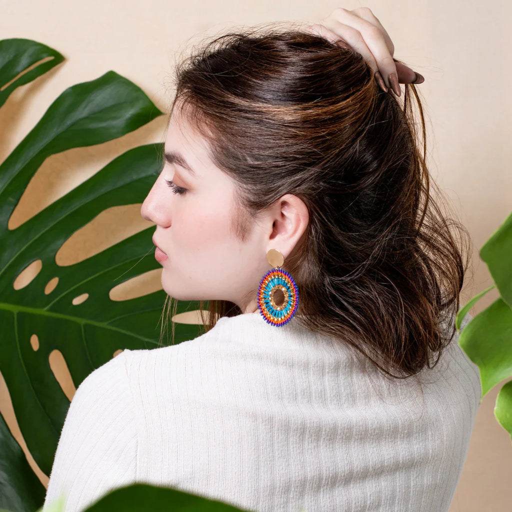 Arete amanecer naranja morado