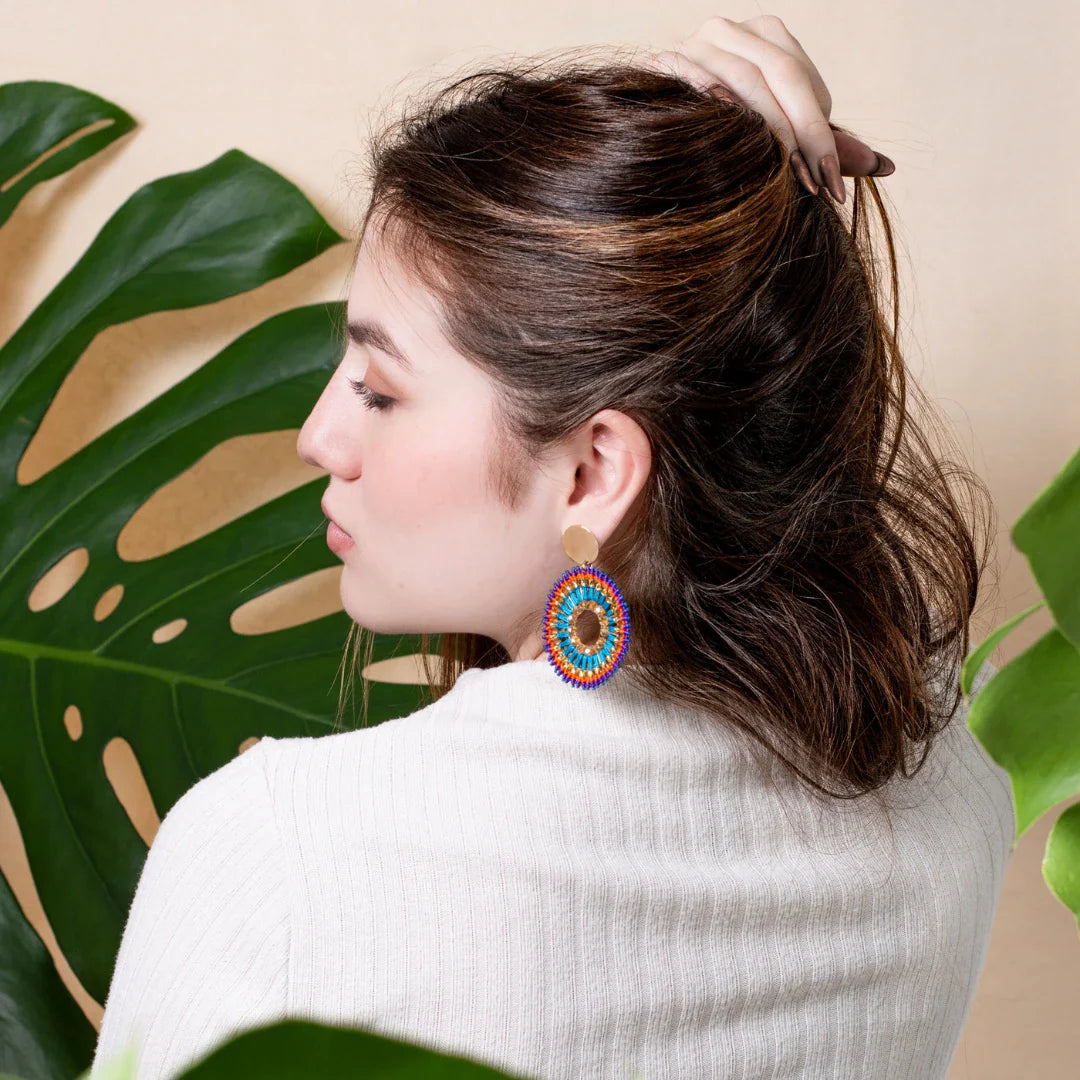 Arete amanecer naranja morado